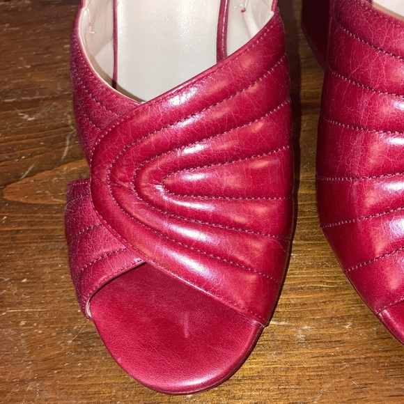 Zara basic authentic Italian leather red heels new with tags - Picture 2 of 8